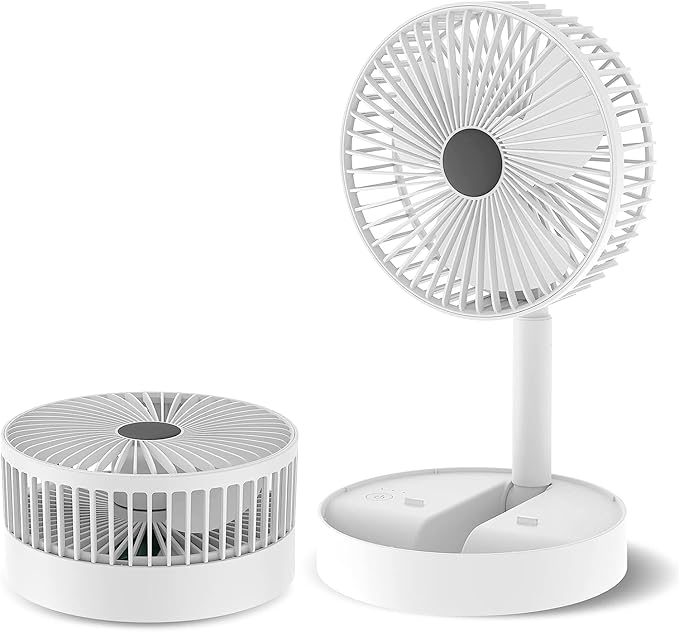 Portable Rechargeable Mini Table Fan – 180° Adjustable USB Cooling Fan (3 Speed) - Buygood