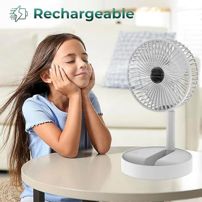 Portable Rechargeable Mini Table Fan – 180° Adjustable USB Cooling Fan (3 Speed) - Buygood