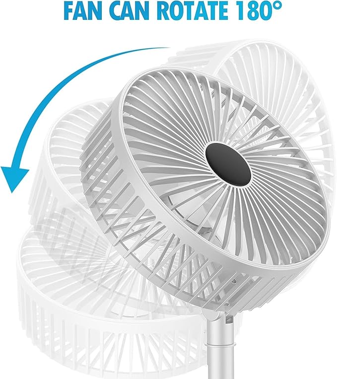 Portable Rechargeable Mini Table Fan – 180° Adjustable USB Cooling Fan (3 Speed) - Buygood